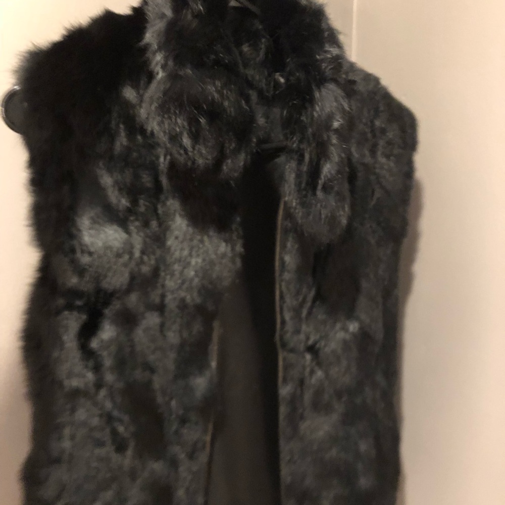 Black fur vest